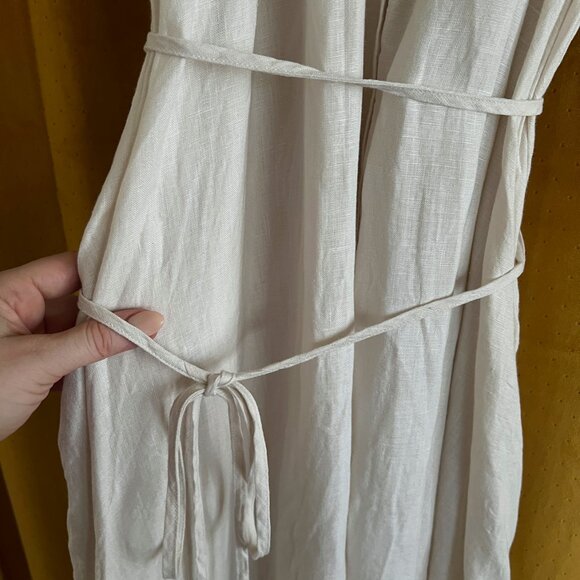 J.Crew Button-up midi dress in linen - Natural (2x) - Picture 6 of 8